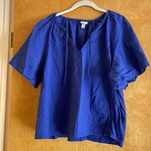 a new day Blue Flutter Sleeve Top